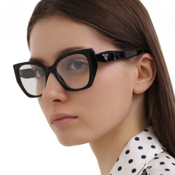 NEW PRADA PR18WV 1AB1O1 WOMEN BLACK VPR 18W 1AB1O1 EYEGLASSES - Picture 2 of 10
